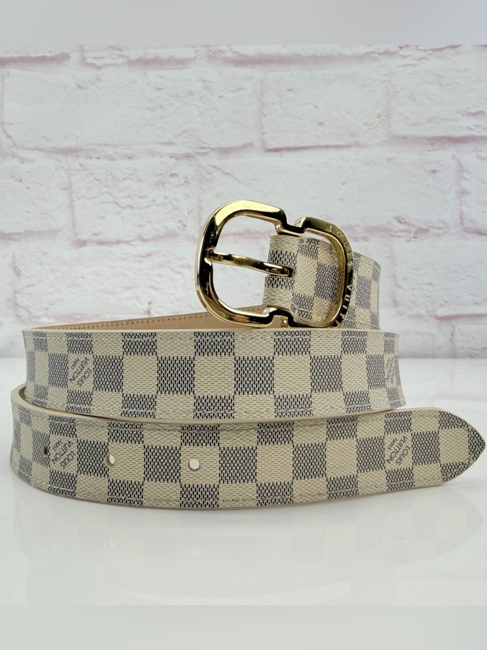 Louis Vuitton Louis Vuitton Damier Azur Canvas Mini Belt 80/32